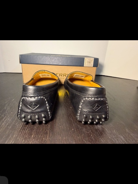 Sperry Gold Cup Meridian Leather Driving Loafers Black Mens 7.5M main image 12